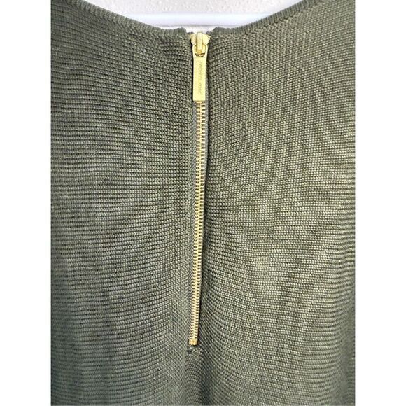 MICHAEL Michael Kors NWT Olive Green Tunic Sweater Gold Zipper Women’s Size Medi - Picture 3 of 5